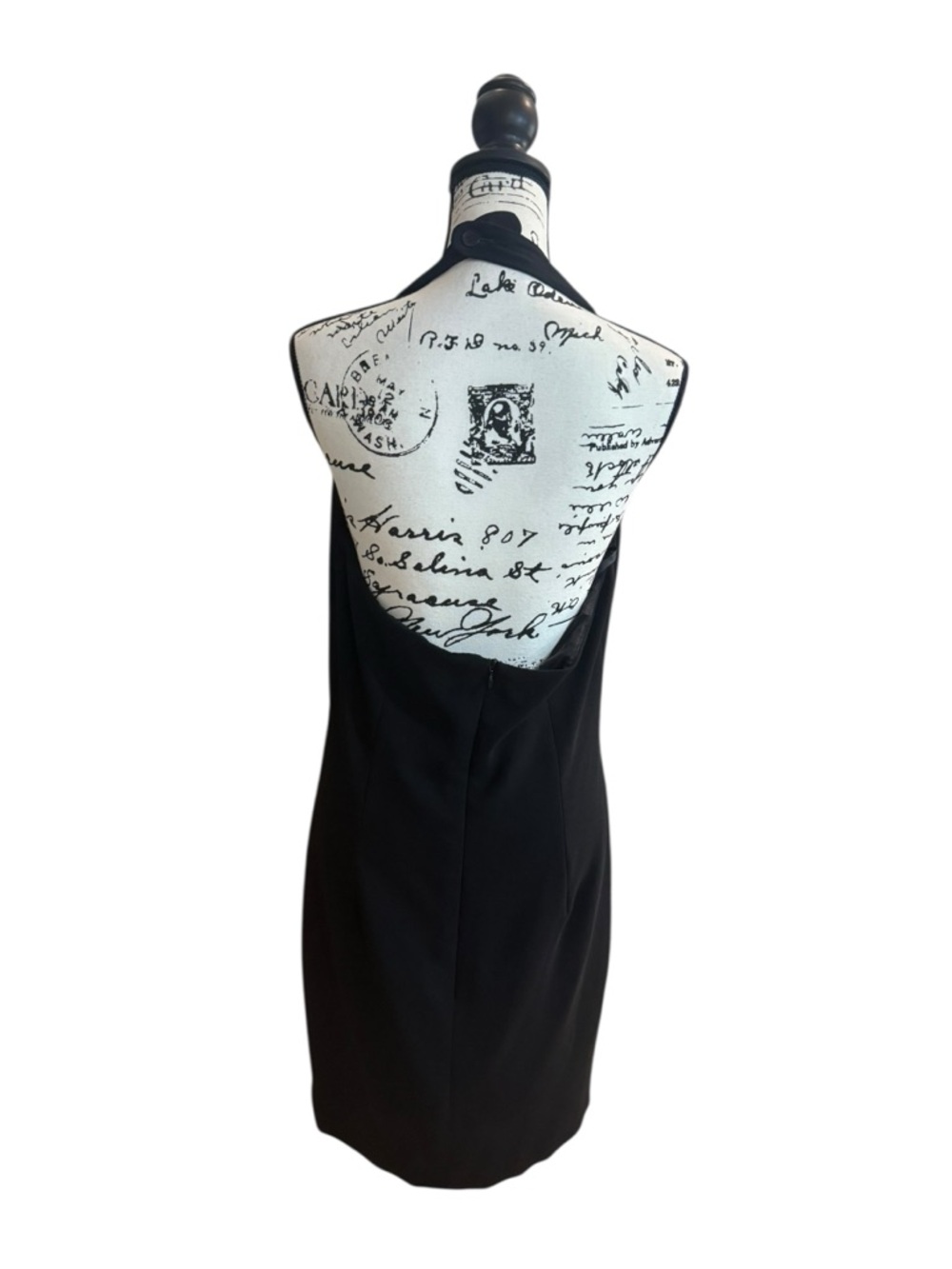 Garfield & Marks Vintage halter dress & Feather Trim Coat black size 8 and 10 - Picture 7 of 14